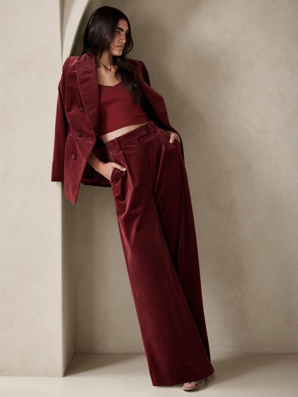 Banana Republic Velcro Relaxed Velvet Pant